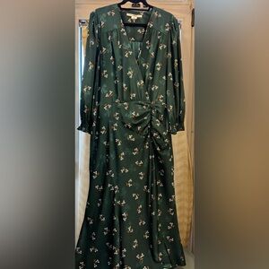 Veronica Beard Green Floral Long Sleeve Dress